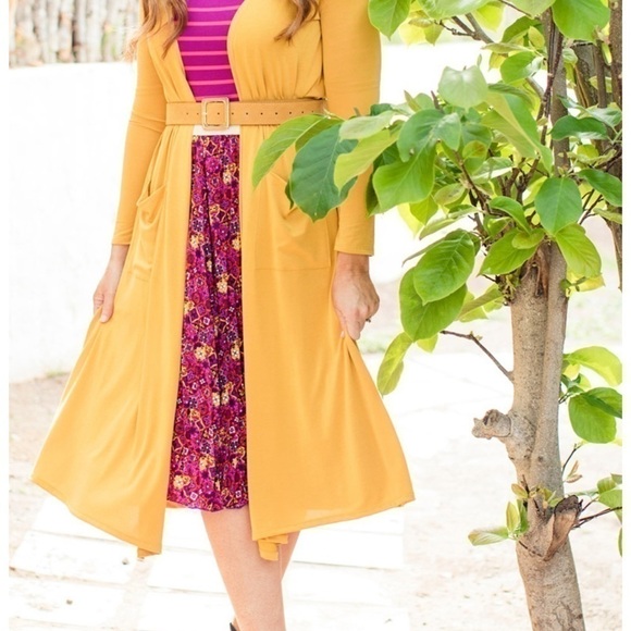 𝅺LULAROE  Sarah chevron purple and blue long cardigan - Picture 5 of 5